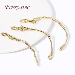3 tipi 18K oro reale placcato irregolare forma ramo metà bracciale <span class=keywords><strong>biella</strong></span> ganci fai da te gioielli fatti a mano perla accessori - Product Image 6