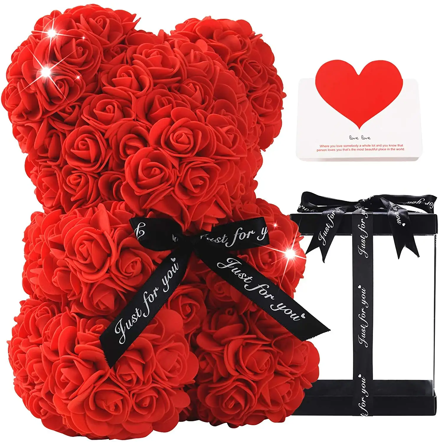 Wholesale 25cm Gift Flower Bears Simple Style Selection Quality Valentine Day Dropshipping Rose Teddy Bear With Box