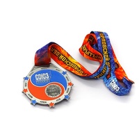 Médailles et rubans de sport en métal personnalisés, design doré vierge, pour football et soccer, trophées