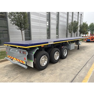 La Chine <span class=keywords><strong>3</strong></span>-Axle 13m 20FT 48FT Conteneur de cargaison à plat en acier semi-<span class=keywords><strong>remorque</strong></span> de <span class=keywords><strong>voiture</strong></span> à lit plat pour le transport - Product Image 1