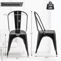 Chaise de salle à manger moderne en acier inoxydable, empilable, pour restaurant, en métal