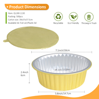 Boîte à lunch ronde en feuille d'or de 520 ml à 1000 ml avec couvercle imprimé personnalisé pour la restauration et les services alimentaires (vente en gros)