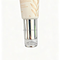 Tube souple cosmétique de luxe personnalisé avec logo, en PE, couvercle en acrylique cristal électroplaqué mat/brillant, pour fond de teint et crème de base OEM
