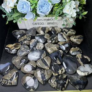 <span class=keywords><strong>Prix</strong></span> <span class=keywords><strong>de</strong></span> gros naturel Crystal Worry Stone Volcanos Agate Heart Fluorescence Agate pour la guérison - Product Image 6