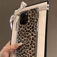 Étui de téléphone transparent à imprimé léopard mignon pour iPhone 16 15 14 13 12 11 Pro Max 15 Pro XS XR X 7 8 Plus Coque souple en TPU antichoc