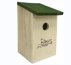 Nichoir en bois naturel nichoir en bois peint nichoir bricolage nichoir en bois extérieur avec support - Product Image 1