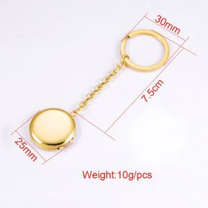 <b>Customized</b> Vintage <b>Key</b> Chain Stainless Steel Pocket Gold Plating Laser Engraved Logo for Remembering Friends - Product Image 5