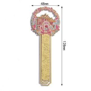 Beautiful Garland Building Design Long Size <b>Pink</b> Color Debossed Logo Bookmark - Product Image 2