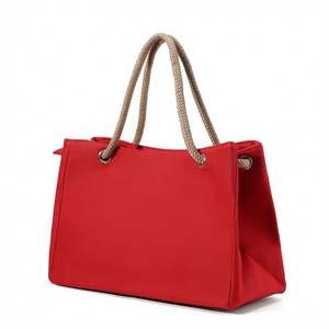 Sac à main vintage grande capacité, couleur unie, sac à bandoulière, sac fourre-tout à fermeture éclair, sac de plage, sac à main de style ethnique, sac bandoulière pour femme - Product Image 1