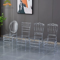 Chaise Chiavari en acrylique transparent imperméable, facile à nettoyer, empilable, pour hôtel, mariage, banquet, événement, réception, traiteur