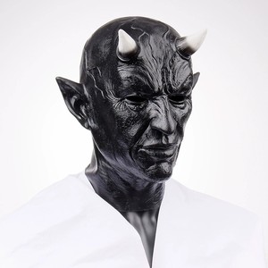 DAMAI 3D Cosplay Mephistopheles Mask Costume Prop Devil Killer Latex Horror Demon Horn Mask Helmet - Product Image 2