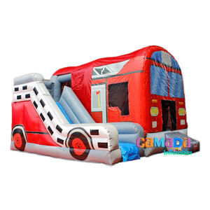 Bon marché Prix Camion de pompier <span class=keywords><strong>Chateau</strong></span> Gonflable Commercial Pvc Gonflables Para Fiestas Videur gonflable avec toboggan - Product Image 4