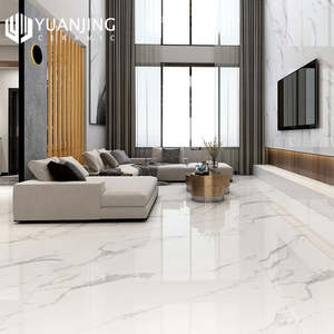 Piastrelle per pavimento in porcellana antiscivolo di lusso in marmo bianco Calacata alta 750x1500mm - Product Image 3