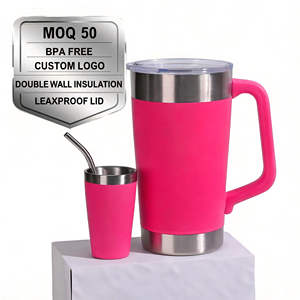Vaso Térmico Minimalista para Coche, con Asa, Elegante, de Acero Inoxidable con Aislamiento al Vacío, de Gran Capacidad, para Cerveza, para Exteriores - Product Image 1