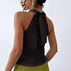 Blusa Sexy sin Mangas de Satén para el Verano 2026 Adecuado Tanto para el Trabajo como para Ocasiones Sociales. - Product Image 4