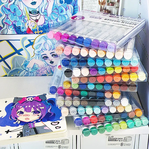 Nuovo colore a buon mercato 9 24 36 48 72 multicolore punta morbida liquido diretto o cotone centro acrilico marcatore - Product Image 4