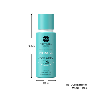 Anna Intensive Cool & Dry 72h Anti-Perspirant Body <b>Spray</b> 85ml Fragrance-Free Antibacterial for Women Adults - Product Image 6