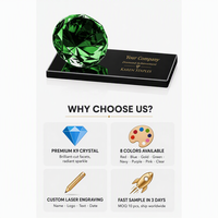Trofeo de Cristal con Diamantes al por Mayor, Premio Corporativo Personalizado con Grabado por Arenado, Regalo de Reconocimiento a Empleados