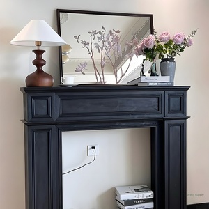 Chimenea <span class=keywords><strong>de</strong></span> madera maciza <span class=keywords><strong>de</strong></span> estilo europeo francés americano, estante <span class=keywords><strong>de</strong></span> repisa decorativo Vintage para casa <span class=keywords><strong>de</strong></span> familia para fotografía <span class=keywords><strong>de</strong></span> boda - Product Image 2