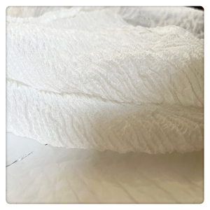 Trắng Polyester và bông Crepe chưa hoàn thành vải nhăn xám vải vải đàn hồi - Product Image 2