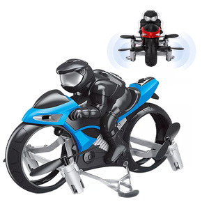 RC Quadcopter de tierra y aire, 2 en 1 anfibio de la motocicleta de juguete Mini de motocicleta eléctrica Rc Stunt moto juguetes para los niños - Product Image 1