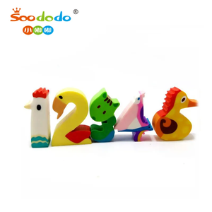 <span class=keywords><strong>Gomme</strong></span> à effacer en caoutchouc en <span class=keywords><strong>forme</strong></span> de chiffre d'animal 2D personnalisée promotionnelle de l'usine Soododo Zhejiang - Product Image 4