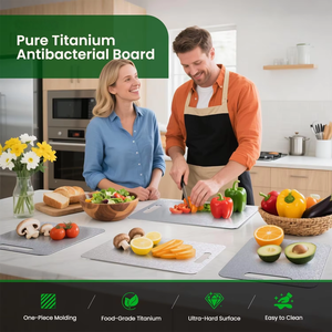 Ensemble de planches à découper en titane 3 (S+M+L) 100% titane pur Cuisine Planche à découper double face pour servir Viande Légumes Fromage Pain - Product Image 2