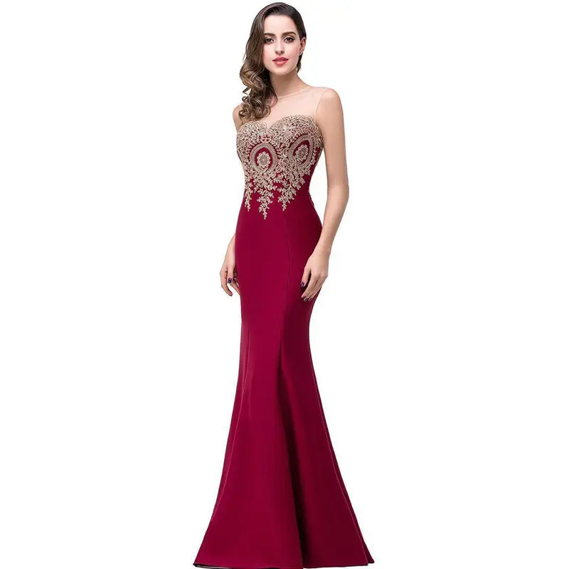 Evening Party Dress Z92863B 2020 Summer Color Lace Embroidery Deep V Neck Sexy Evening / Formal Dresses Women Beautiful Dress