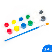 Ensemble de peinture aquarelle vibrante de 2 ml, 6 pièces, 12 couleurs, pour enfants de 3 ans et plus, artisanat DIY, peinture sur poupées en plâtre et décorations de cerfs-volants