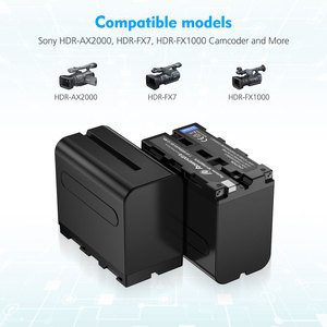 Powerextra <span class=keywords><strong>Rechargeable</strong></span> Lithium ion NPF970 <span class=keywords><strong>8800mAh</strong></span> 7.4V Batterie de remplacement pour appareil photo avec 2 emplacements Chargeur de batterie LED intelligent