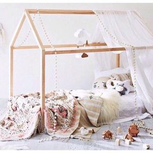 Lit en bois de pin massif pour enfants Meubles de chambre à coucher de style antique sans barrières pour ferme et salon modernes - Product Image 2