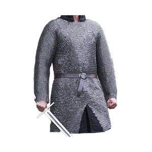 Camisa <span class=keywords><strong>de</strong></span> Cota <span class=keywords><strong>de</strong></span> Malla Remachada <span class=keywords><strong>de</strong></span> Acero Suave Hecha a Mano, Manga Larga, Armadura Vikinga, Disfraz Medieval <span class=keywords><strong>de</strong></span> Caballero, Cosplay, Año Nuevo Chino - Product Image 4