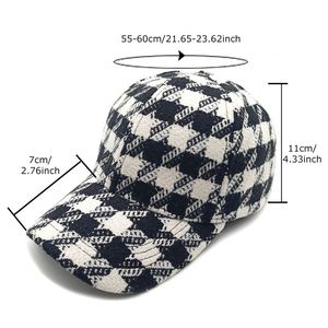 Casquette de baseball unisexe en laine à 6 panneaux, style décontracté, chaude, pour l'automne et l'hiver, avec boucle métallique réglable et image - Product Image 5