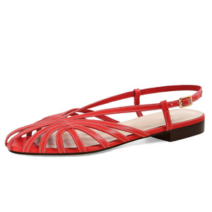Sandalias de Verano al por Mayor de Fábrica con Logotipo Personalizado, Sandalias de Tacón <span class=keywords><strong>Bajo</strong></span> con Punta Cuadrada, Modernas y Sexys para Mujer - Product Image 4