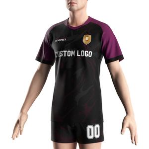 Camiseta Deportiva con Cuello en V para Hombre, Estilo Rugby de Nueva Zelanda, Tallas Grandes, Conjunto de 2 Piezas con Pantalones Cortos - Product Image 5