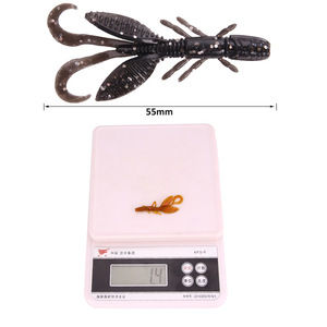 Señuelo de camarón de cristal blando transfronterizo de 55 mm para pesca de lubina, cebo artificial de lombriz para pesca de fondo, paquete de 12 piezas - Product Image 1