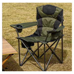 Chaise pliante CooSport Fitness moderne en tissu Oxford 600D jacquard bicolore, portable, pour extérieur, jardin, parc, pêche, pique-nique - Product Image 5