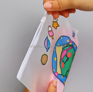 Dễ thương phim hoạt hình khủng long Vòng Dây kéo tập tin túi đa chức năng lưu trữ trong suốt có thể tái chế sinh viên bút chì trường hợp bề mặt mờ - Product Image 5