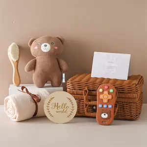 Retro Baby Set Gift Baby Sets Newborn Baby Suit Feeding Basket Gift Set