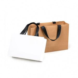 Sac en papier kraft personnalisé avec logo pour cadeaux, 25cmX8cmX17cm, pack promotionnel, vente chaude - Product Image 4