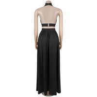 Robe de soirée longue pour femme 2026, dos nu, à nouer, avec décolleté halter en V profond, taille découpée, détail étoile en strass et jupe à volants
