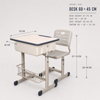 Ensemble de bureau et chaise réglables pour écoles, tailles personnalisées, tables et chaises pour salles de classe