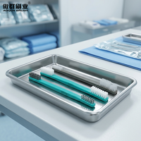 Brosse chirurgicale en nylon médical autoclavable réutilisable pour le nettoyage des mains et des ongles, blanche, 200 mm, pour hôpital Aoqun