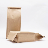 Sac en papier kraft ECO en gros, pliable, de qualité alimentaire pour l'emballage des grains de café, avec logo personnalisé pour l'emballage alimentaire