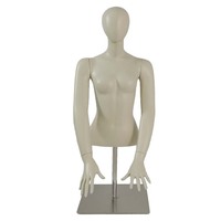 Mannequin femme demi-corps en fibre de verre blanc mat de 69 cm, poitrine de 75,5 cm avec bras détachables pour l'affichage de sous-vêtements et de lingerie en magasin