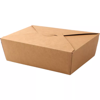 Wegwerp Kraftpapier Doos Rechthoekige Lunchbox Afhaallunch Fast Food Papieren Doos Eco Vriendelijk