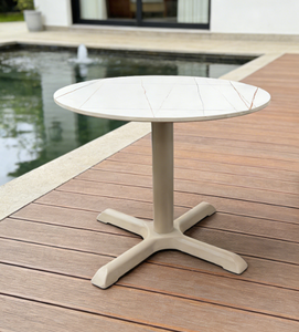 <span class=keywords><strong>Mesa</strong></span> <span class=keywords><strong>Redonda</strong></span> con Pedestal de Aluminio Blanco Yoshen para Uso Comercial en Exteriores - Product Image 3
