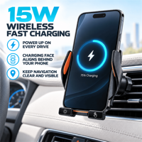 Traceur de véhicule Global Finding avec certification Apple Find My, support de téléphone de voiture à charge sans fil 15W