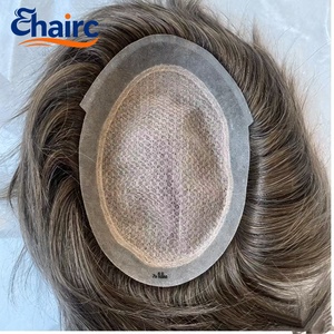 Système capillaire hybride pour hommes, double couche, avec contour en PU, fixation facile, aspect naturel, pour hommes souffrant de perte de <span class=keywords><strong>cheveux</strong></span> - Product Image 1