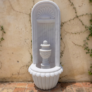 Estatua de Fuente Flexible Tallada a Mano en Piedra Blanca Sólida Clásica con 1 Año de Garantía para Uso en Villas - Product Image 2